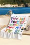 Text-Themed Colorful Typography Beach Towel - Modern Fun White Background Quick-Drying Towel Cover - 2