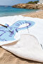 Blue Beach Towel with Elephant Figure - Minimalist Safari Themed Light Blue Quick-Dry Microfiber Towel - 3
