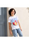 Crew Neck Short Sleeves T-shirt with Skater Print