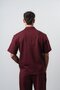 Men's R Stripe Detailed Regular Fit T-Shirt Claret Red - 3