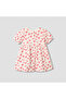 Round Neck Short Sleeves A-line Dress with Heart Print - 3