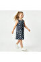 Round Neck Sleeveless Knee Length Dress with Embroidery - 2