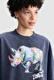 Ecko Red Ana Loose Fit Crew Neck Printed 100% Cotton Women's Gray Tshirt - 4