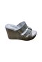 Women's Wedge Platform Heeled Glittery Slippers
