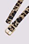 Women's 110cm Gold Buckle Leopard Patterned Women's Belt - 3