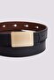 Women's minimalist gold buckle 110 cm standard black belt - 4