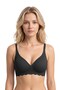 Seamless Bra - Lumera |   Black Laser Cut Wire Free Rib Textured Wave Cut Seamless Women's Bra - 6