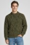 Men Turtle Neck Yarn Dye Sweater, Multicolor