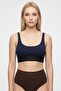 Women Brand Logo Padded Bralette, Navy Blue