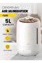 Ultrasonic Digital Humidifier 360° Rotatable Mist Nozzle, Advanced 3-Gear Touch Temperature Control