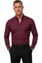 Burgundy Slim Fit Lycra Easy-Ironing Hidden Button Men's Shirt 2602614