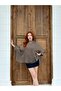 Women's Khaki Chiffon Cape Blouse Frv0195 - 4