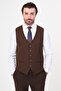 Textured Slim Fit Classic Men's Vest Brown - 40955.26Y