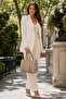 Light Mink Quilted Patterned Women's Hand and Shoulder Bag with Long Strap, Multi-Compartment, Daily Stylish Use - 6