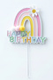 Rainbow Figured Cake Decoration with Pink Flower Detail - 2