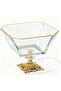 3-Piece Glass Dessert and Treat Presentation Set with Gold Feet, Dowry Box, Home Gift - 2