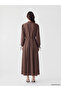 Brown Hakim Collar Pleated Dress - 4