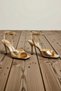 Women's Metallic Shoes Thin Heels Charm Detailed Classic Cut Faux Leather Comfortable Casual Modern Stylish