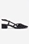 Olena Black and White Polka Dot Women's Heeled Sandals - 4