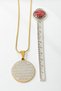 Gold Color Chain with Ayetel Kürsi & Vav Letter Written 60 cm Italian Chain Stainless Steel Necklace - 4
