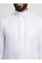 Men Classic Zippered Qalab Thobe, White - 55inches - 4