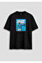 Rayan Cherki Printed Text Relaxed Fit Unisex Black T-Shirt