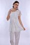 Maternity Pajama Set with Breastfeeding Feature Effortt - Ecru - 4