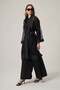 Women's Comfortable Fit Mesh Fabric Garnished Double Suit Black 31368 - 3