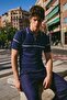 Men's Striped Cotton Navy Blue Polo Collar T-Shirt - 4