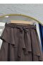 Güzay Cross Ruffled Tulle Skirt-Aa4576.1 Brown - 3
