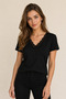 Lace V-Neck Short Sleeve Women's Blouse I Viscose Fabric I Stylish and Comfortable Women's Top I Soft Textured Short Sleeves I Casual and Stylish Style I Modern Cut Women's Blouse - 4