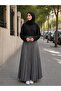 Women's Hijab Leather Look Pleated Skirt - 36/38/40/42/44 - 3