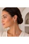Gold Detailed Flower Shaped Women's Earrings |   Half Moon Stylish Design Earrings - 4