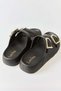 Women's Open Front Soft Sole Slippers Black - 4