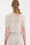 Women's Jacquard Fabric Oversized Tshirt with Stone Detail on the Front - 3
