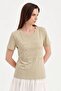 Women's Two-Piece Design Tshirt with Detachable Shawl Detail - 4