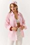 Women's Textured Transparent Shirt Pink - 3