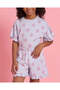 Girls Blue Printed T-Shirt And Shorts Set - 4
