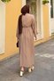 Pat Detailed Dress in Mink Color - 4
