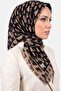 وشاح نسائي من قماش التيمبليه المزخرف بفرشاة من فرو المنك الأسود