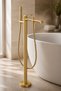 Matte Gold Bathtub Faucet Suitable for Bathtubs High Model Bathroom Fixture Matte Gold Brushed - 4
