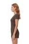 Premium - Neat Collection |   Brown Rib Textured Round Neck Modal Viscose Shorts Pajama Set - 2