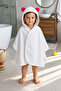 Children's Hooded Microfiber Poncho Towel (1-3 Years) 400 Gsm Eared Bath Towel White Pink