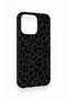 iPhone 13 Pro Compatible Black Leopard Pattern Silicone Case - 3
