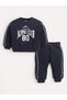 Boys 2PCS "Alpine Club 80" Print Sweatshirt & Jogger Pants Set - 2