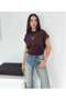 Women's Crop Casual Short Sleeve Summer Set with Necklace - 2