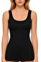 Ribana Wide Strap Ribbed Women's Undershirt Black 100% Cotton 3-Pack