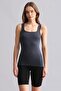 Egyptian Modal by Tencel U Helen Thick Strap Long Undershirt Anthracite - 2
