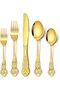 10 Pcs Retro Gold Silverware Set, Stainless Steel Cutlery Set for 2, Mirror Polished Forks Spoons Knives, Dishwasher Safe Flatware, Elegant Tableware for Home, Party, Wedding Use