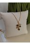 Steel Women's Necklace with Zircon Stone Leaf Detail - 3